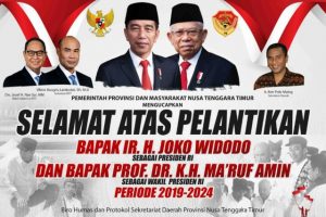 Pemprov.NTT : Ucapan Selamat Atas Pelantikan Presiden dan wakil Presiden RI Jokowi – Ma’aruf