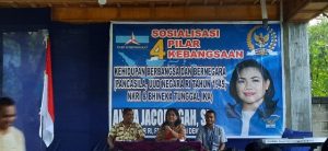 Politisi Partai Demokrat Anita J.Gah,SE  Sosialisasikan 4 Pilar Kebangsaan bagi kaum milenial GMKI NTT